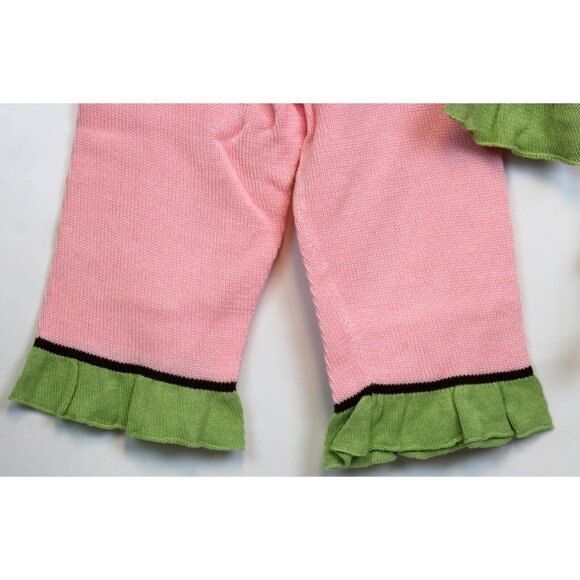 Zack Ali 4 Kids Girls Pink Knitted Outfit sz 5-6 Shirt Pants Pockets Flower Fall - Picture 8 of 12
